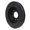 R1 07-12 Mazda CX-7 Front Left Drilled & Slotted Black Brake Rotor