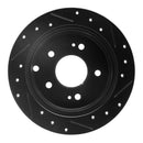 R1 04-12 Mitsubishi Eclipse Rear Left Drilled & Slotted Black Brake Rotor