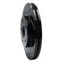 R1 02-15 Lexus ES300 Front Left Drilled & Slotted Black Brake Rotor
