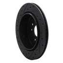 R1 08-12 Land Rover LR2 Rear Right Drilled & Slotted Black Brake Rotor