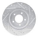 R1 87-90 Dodge DAKOTA 4WD Front Right Drilled & Slotted Silver Brake Rotor