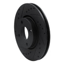 R1 98-04 Ford Contour Front Left Drilled & Slotted Black Brake Rotor