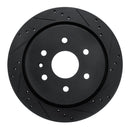 R1 13-19 Cadillac XTS Rear Right Drilled & Slotted Black Brake Rotor