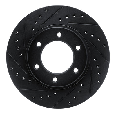 R1 93-98 Toyota T100 Front Left Drilled & Slotted Black Brake Rotor