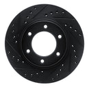 R1 93-98 Toyota T100 Front Left Drilled & Slotted Black Brake Rotor