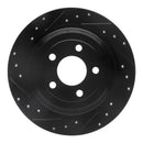R1 15-23 Ford Mustang Front & Rear Drilled & Slotted Black Brake Rotor Set