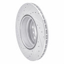 R1 07-19 BMW X6 Rear Right Drilled & Slotted Silver Brake Rotor