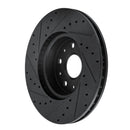 R1 16-25 Cadillac CT5 Front & Rear Drilled & Slotted Black Brake Rotor Set