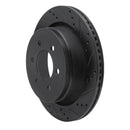 R1 12-20 Ford F-150 4WD Rear Right Drilled & Slotted Black Brake Rotor