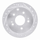 R1 04-12 Mitsubishi Eclipse Rear Right Drilled & Slotted Silver Brake Rotor