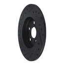 R1 11-17 Lexus CT200H Rear Right Drilled & Slotted Black Brake Rotor