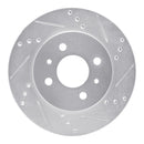 R1 91-02 Saturn SC Front Right Drilled & Slotted Silver Brake Rotor