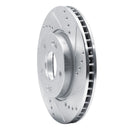 R1 10-13 Kia Forte5 Front Right Drilled & Slotted Silver Brake Rotor