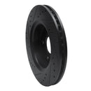 R1 05-10 Jeep Commander Front Right Drilled & Slotted Black Brake Rotor