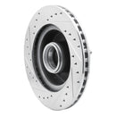 R1 1987-1990 Dodge Dakota RWD Front Right Drilled & Slotted Silver Brake Rotor