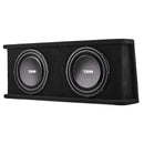 DS18 Dual 12in Shallow Subwoofer and Enclosure 700 Watts RMS Sealed Black Carpet