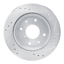 R1 84-85 Mazda RX-7 Rear Left Drilled & Slotted Silver Brake Rotor
