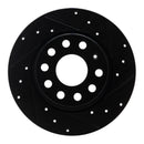 R1 05-25 Audi A3 Quattro Rear Drilled & Slotted Black Brake Rotor Set