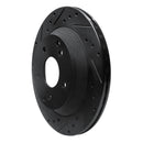 R1 88-96 Chevrolet Corvette Rear Left Drilled & Slotted Black Brake Rotor