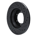 R1 86-95 Toyota 4Runner Front Drilled & Slotted Black Brake Rotor Set