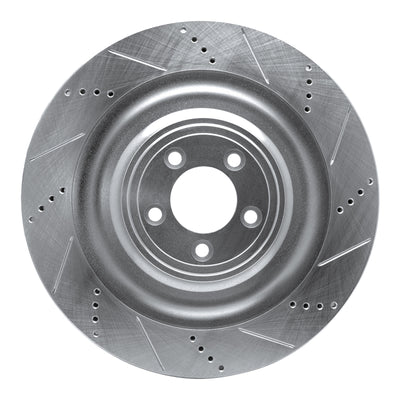 R1 08-09 Jaguar XKR Left Front Drilled & Slotted Silver Brake Rotor
