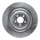 R1 08-09 Jaguar XKR Left Front Drilled & Slotted Silver Brake Rotor