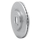 R1 17-20 Jaguar XF Front Right Drilled & Slotted Silver Brake Rotor