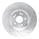 R1 21-25 Genesis GV70 Front Right Drilled & Slotted Silver Brake Rotor