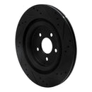 R1 06-15 Jaguar Super V8 Rear Left Drilled & Slotted Black Brake Rotor