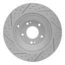 R1 10-16 Hyundai Genesis Coupe Rear Right Drilled & Slotted Geo-Carbon Rotor