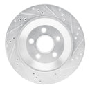 R1 04-07 Ford Freestar Rear Left Drilled & Slotted Silver Brake Rotor