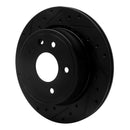 R1 95-06 Jaguar XJ8 Rear Left Drilled & Slotted Black Brake Rotor