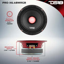 DS18 6.5in 250 Watts RMS 4 ohm Mid-Range Loudspeaker RGB Bullet Loudspeaker