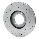 R1 96-06 Hummer H1 Front Left Rear Left Drilled & Slotted Silver Brake Rotor