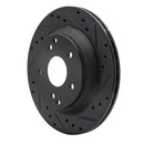 R1 88-96 Chevrolet Corvette Rear Right Drilled & Slotted Black Brake Rotor