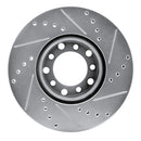 R1 72-74 Mercedes-Benz 350SL Front Left Drilled & Slotted Silver Brake Rotor