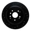 R1 14-16 Acura MDX Rear Left Drilled & Slotted Black Brake Rotor