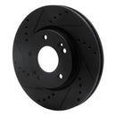 R1 03-13 Hyundai Tucson Front Left Drilled & Slotted Black Brake Rotor