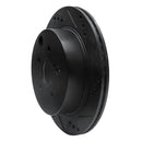 R1 14-18 Subaru Forester Rear Right Drilled & Slotted Black Brake Rotor