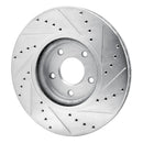R1 07-17 Nissan Sentra Front Drilled & Slotted Silver Brake Rotor Set