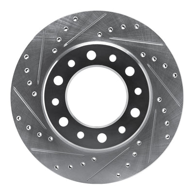 R1 76-89 Toyota Land Cruiser Front Left Drilled & Slotted Silver Brake Rotor