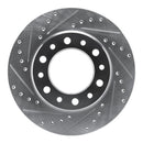 R1 76-89 Toyota Land Cruiser Front Left Drilled & Slotted Silver Brake Rotor