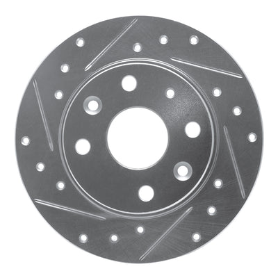 R1 90-93 Mazda Miata Rear Left Drilled & Slotted Silver Brake Rotor