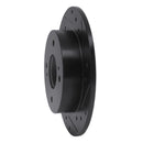 R1 89-98 Nissan 240SX Rear Right Drilled & Slotted Black Brake Rotor
