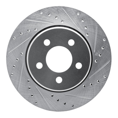 R1 07-12 Dodge Nitro Front Right Drilled & Slotted Silver Brake Rotor