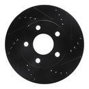 R1 97-05 Chevrolet Classic Front Right Drilled & Slotted Black Brake Rotor