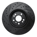 R1 06-12 Mercedes-Benz ML500 (USA/Canada) Front Right Drilled & Slotted Black Brake Rotor