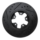 R1 1984-1989 Nissan 300ZX Front Right Drilled & Slotted Black Brake Rotor
