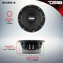 DS18 8in 400 Watts RMS 8 ohm Mid-Range Loudspeakers