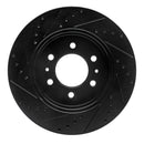 R1 09-09 Ford F-150 RWD Front Right Drilled & Slotted Black Brake Rotor